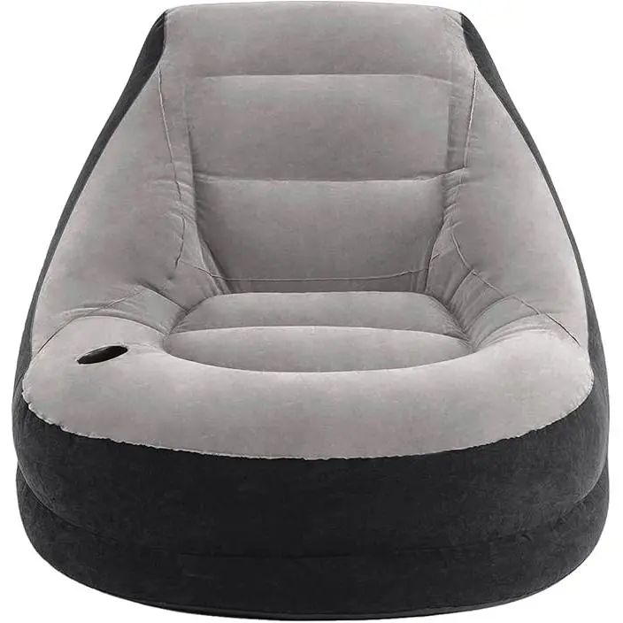 Sofá inflable con reposapiés, sofá plegable con reposapiés, sofá perezoso inflable, asiento hinchable, sillón hinchable con reposapiés, sofa de aire con reposapies, ideal para siesta, descansar en casa, oficina, camping, pation, terraza, jardín. - 1