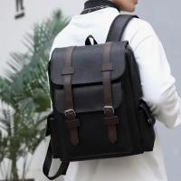 Mochila de hombro de cuero impermeable para hombre, bolso Retro informal de gran capacidad para ordenador portátil de negocios para estudiantes, mochila escolar de viaje, moda - details 3