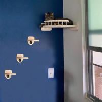 Estante Para Gato Con 3 Pasos Cama De Gato Colgante Con Hamaca Muebles De Madera Para Dormir Y Rascado De Gato - details 2