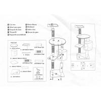 COTTECOTA-Árbol rascador para Gatos Altura 60*56.5*111.5cm Árbol de alta calidad para Gatos Marrón Beige Torre Arbol de Escalada de Múltiples Niveles con Cueva Espaciosa Postes Rascadores de Sisal 40452,40438 - details 2