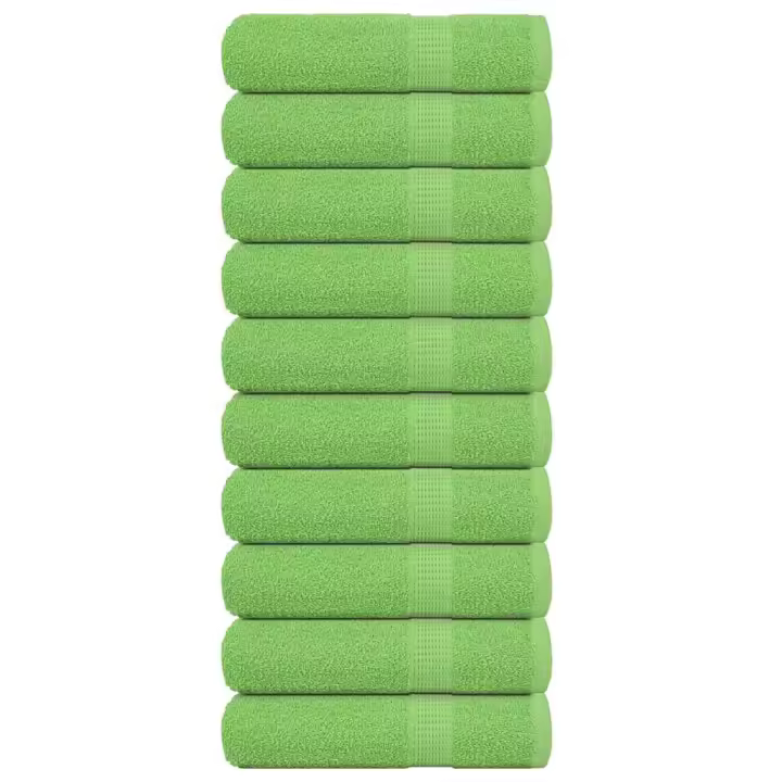 vidaXL Toallas de Baño 10 uds 100x150 cm 360 gsm en color Verde manzana/Azul/orange y más - 1