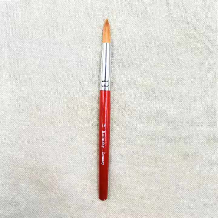 Cepillo De Uñas De Acrílico Kolinsky Con Mango De Madera Herramientas De Arte De Uñas Cepillo De Gel De 12 Tamaños Para Manicura Y Dibujo - 1