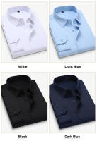 Camisa Clásica Para Hombres Tallas Grandes 6XL 7XL 8XL Blanco Manga Larga Estilo Trabajo Y Casual Sólido De Cuello Cuadrado - details 3