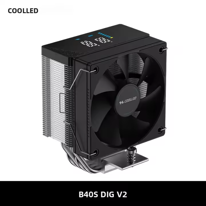 Enfriador De CPU COOLLEO B40S DIG 4 Con 4 Heat Pipes Y Display Inteligente TDP 200W Radiador Para LGA1700 115X AM4 AM5 - 1
