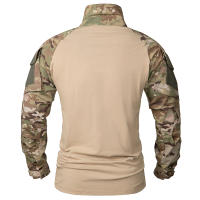 Camisa Táctica De Camuflaje Para Hombres Con Cuello En V De 1/4 De Zapata Manga Larga Uniforme De Combate Airsoft Transpirable Ligera De Secado Rápido Material Coton-Poliéster - details 5