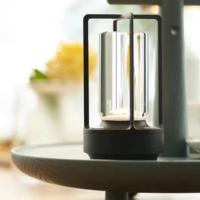 Lámpara De Mesa Sin Cable Estilo Industrial Nórdico LED Creativa Para Ambiente De Restaurante Camping Táctil Nocturna Dimmer Switch Negro - details 4