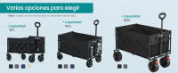 SONGMICS Carrito Plegable, Gran Capacidad 200 L, Carro de Jardín con Asa, para Exteriores, Carga 180 kg, Negro/Gris - details 7