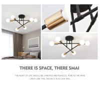 Lámpara De Techo LED Retro Industrial Con 6 Cabezas Material Hierro Trabado Luz Moderna Para Sala De Estar Decoración E27 - details 2
