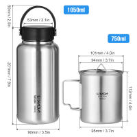 Botella Deportiva De Acero Inoxidable LIXADA 1050ml Con Tetera Colgante De 750ml a Prueba De Fugas Para Camping Y Senderismo Al Aire Libre - details 7