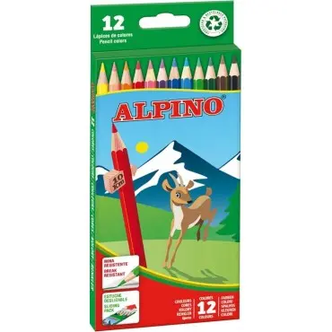 Lápices de Colores Alpino – Estuche de 12 Colores Vivos, Mina Resistente - 1