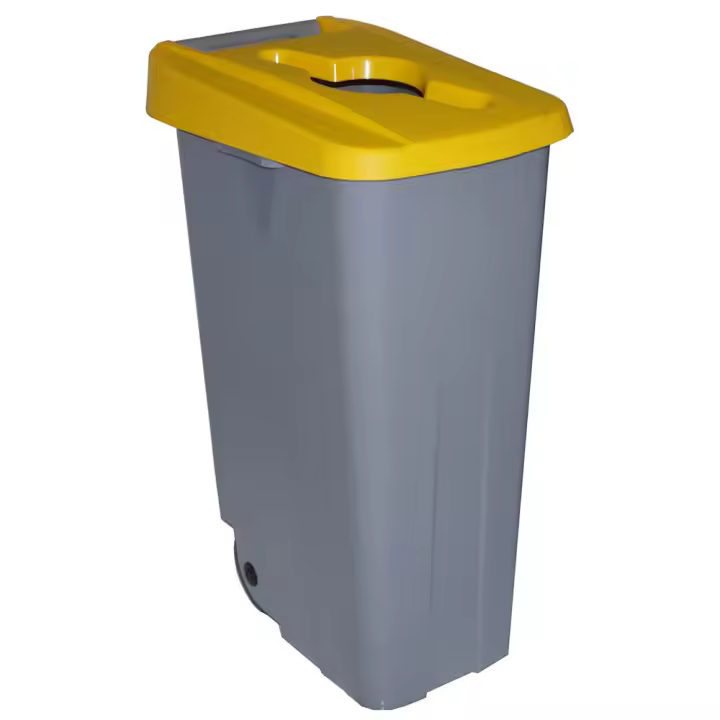 Cubo Reciclaje Denox 110 L Amarillo - 1