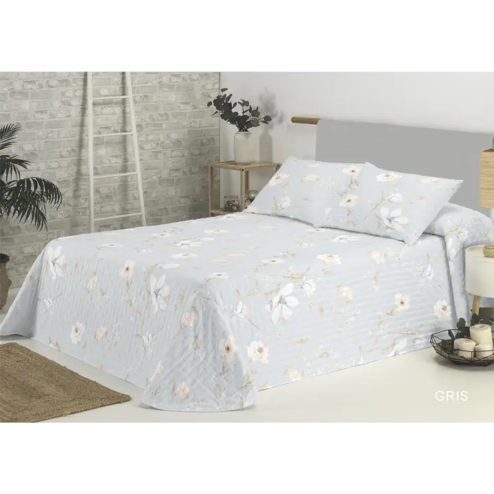 Colcha Bouti Polo-Polo Alisa | Microfibra 100% Poliéster con Relleno de 120g | Termosellada, Lavado a la Piedra, Tacto Suave | Incluye Fundas de Cojín | Varios Tamaños Disponibles - 1