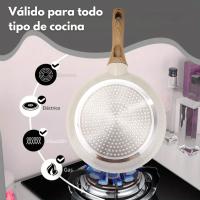 Set de 3 Sartenes de Aluminio Forjado 20/24/28 cm con Revestimiento Antiadherente de Mármol 3 Capas, Mango Ergonómico de Silicona, Aptas para Cocina de Inducción, Gas y Vitrocerámica - details 6