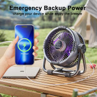 Ventilador De Techo Portátil Recargable 20000mAh Para Camping Con Lámpara Y Gancho Circulador De Aire Exterior Sin Cable Para Tienda - details 5