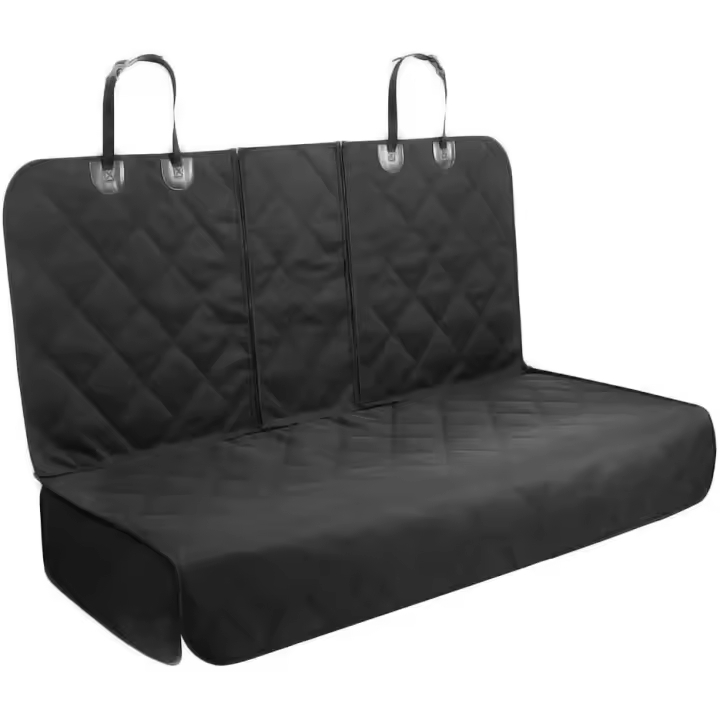 Funda protectora para asiento trasero de coche, color negro, para perros, mascotas, niños y pasajeros de taxis. Protege contra arañazos, resistente al agua. Tamaño universal. - 1