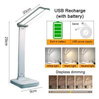 Lámpara De Escritorio LED Táctil Recargable USB Con 3 Niveles De Iluminación Protección Ocular Plegable Para Dormitorio Luz Nocturna Para Mesa - details 1