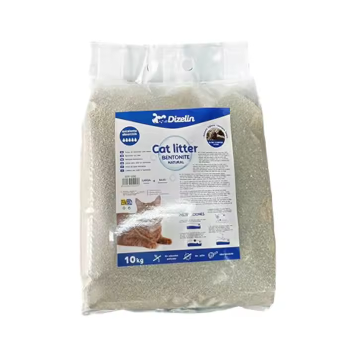 Arena para gatos de bentonita natural 10kg, aglomerante y ultra absorbente, que controla eficazmente los malos olores. Su textura suave y libre de polvo asegura un ambiente limpio y fresco, proporcionando una higiene diaria óptima para tu gato. - 1