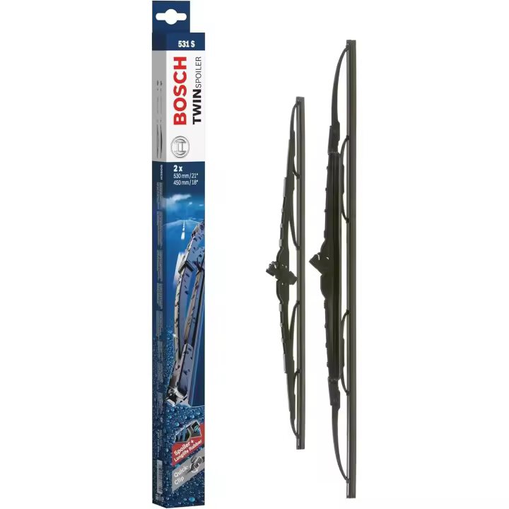 Escobilla limpiaparabrisas Bosch Twin Spoiler 531S. 530mm/450mm 1 juego frontal - 1