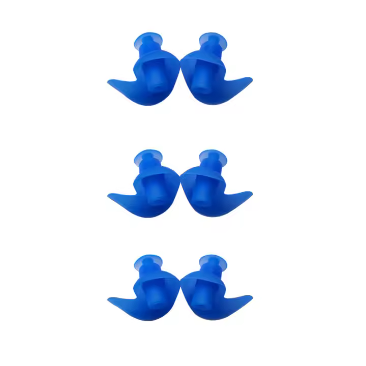3/6 Pares Tapones para los Oídos de Natación de Silicona Universales Reutilizables Impermeables, Tapones para los Oídos de Natación en Espiral, Tapones para los Oídos con Aislamiento de Sonido y Cancelación de Ruido, Azul, Adecuado para Vuelo y Viajes - 1