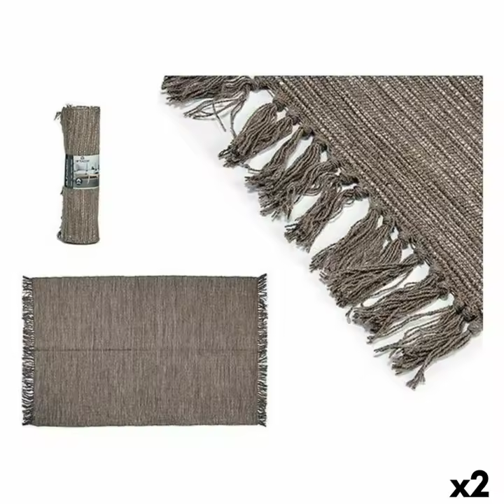 Alfombra Marrón 120 x 80 x 1 cm (2 Unidades) - 1