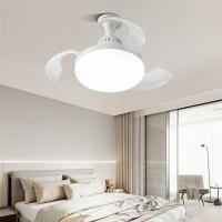 Ventiladores de techo de rosca con luces y control remoto, aspas retráctiles invisibles, LED de atenuación continua y luz blanca fría natural cálida, con 3 velocidades y temporizador para dormitorio, cocina y sala de estar. - details 4