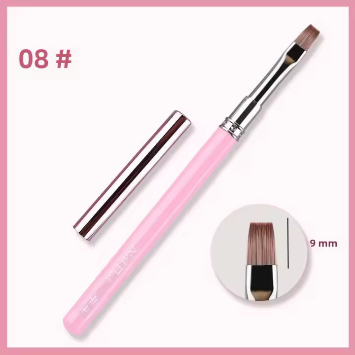 Pincel De Uñas Con Mango De Acrílico Rosa Herramientas De Dibujar Y Pintar Triangular Para Francés Y Manicura - 1