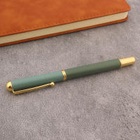 1PC Pluma Fuente De Metal Verde Mate Para Escritura En Oficina Y Escuela Suministros De Papelería Pluma De Tinta Estilo Elegante - details 4