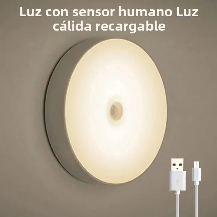 Luces Noturnas Inteligentes Con Sensor De Movimiento LED Para Armario Carga USB Iluminación Automática Magnética Sin Cables - 1