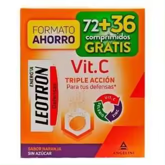Vitamina C Triple Acción Comprimidos Efervescentes 72 + 36 De Regalo #Naranja 54 U - 1