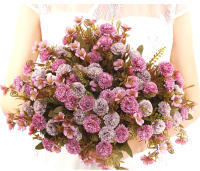 2PCS Decoración De Hogar Con Flores Artificiales Bouquet De Flores Falsas Para Boda Flores Para Novia Decoración De Habitación Plantas De Interior - details 2