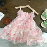 Vestido De Princesa Para Bebé Niña Verano Con Estampado Floral Y Nuevos Alas Traseras Vestido De Cumpleaños Bohemio Sin Mangas Largo Hasta La Rodilla - details 3