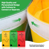 Bandeja De Reciclaje 149L Impermeable Con Bolsa De Basura Reciclable Y Estampado Colorido - Almacenamiento Plegable Para Botellas Para Cocina Y Hogar - details 1