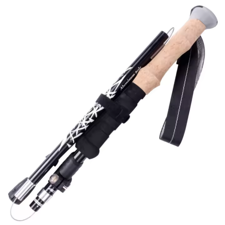 Bastones de trekking de aluminio ajustables, ultraligeros y antideslizantes, aptos para senderismo y acampada. - 1