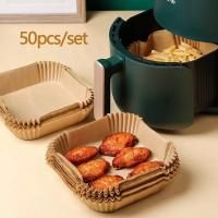 50Pcs Papel Especial Para Air Fryer Redondo De Silicona No Adhiere Papel De Grasa Desechable Para Hornear Y Cocinar - details 6