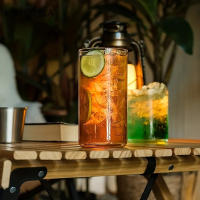 Vaso De Alta Capacidad Para Bebidas Frías Y Café Con Capacidad Para Vino Y Cerveza Transparente Y Creativo De Vidrio Redondo Para Uso Doméstico - details 0
