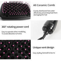 Peine Secador De Pelo Profesional En Un Paso Voluminizador Y Rizado Para Mujeres Con Cepillo De Aire Y Almohadilla Caliente Portabilidad Sin Mango Plegable Potencia Máxima De 1000W Dual Voltage - details 4