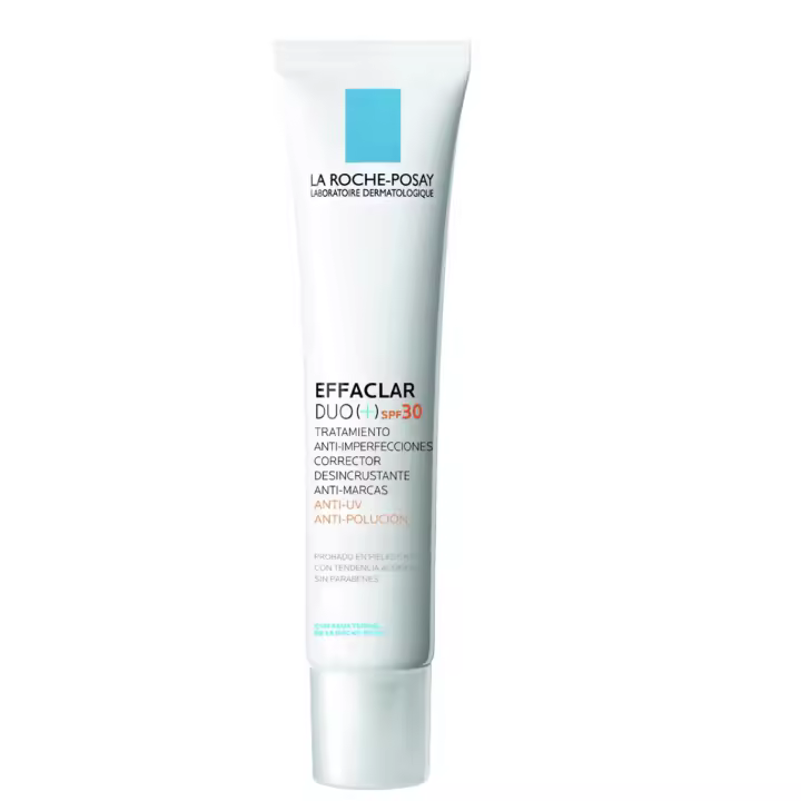 La Roche-Posay - Crema EFFACLAR DUO(+) SPF30 para piel grasa, desobstruyente y correctora de imperfecciones y marcas, con protección solar facial, dermatológicamente probada y no comedogénica - 1