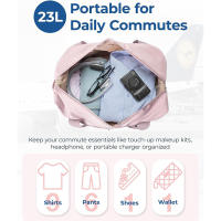 Gran oferta de bolsa de viaje plegable para fin de semana para mujer, bolso de gimnasio, bolso de viaje para pasar la noche, bolso de mano - details 2
