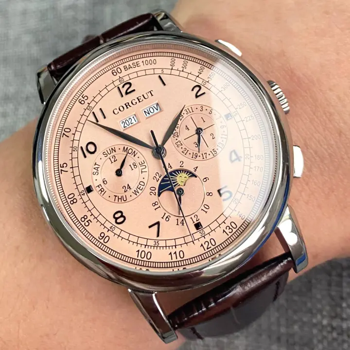 Reloj Mecánico Automático Para Hombre 316L Con Indicador Día/noche Y Calendario Completo 42mm Acero Inoxidable Pulido Resistente Al Agua - 1