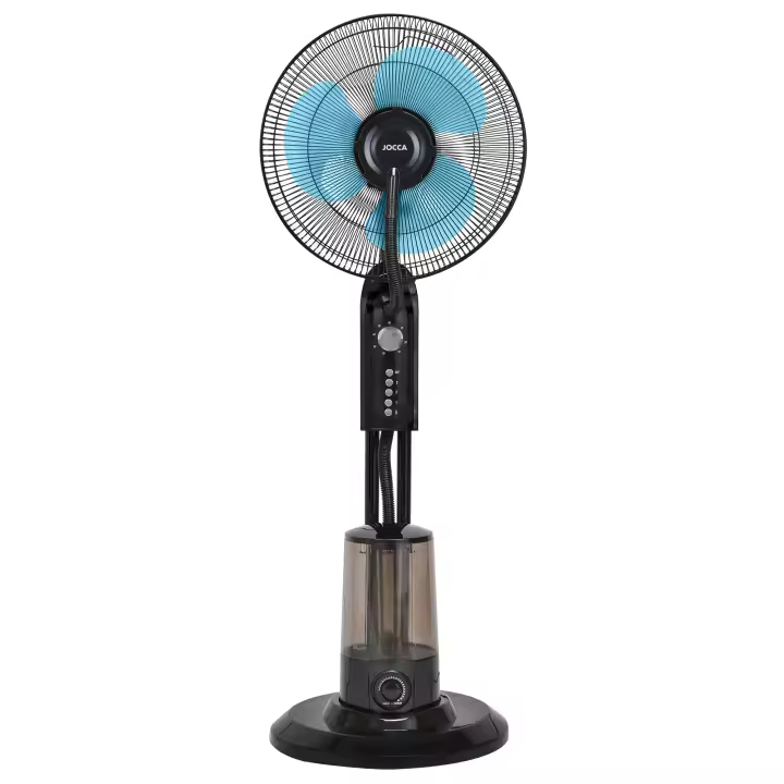 Ventilador con nebulizador Jocca 3 en 1 con oscilación 60°, 3 velocidades, temporizador 60 min, tanque 3,2 L, bajo consumo 75W, diseño silencioso y seguro con aspas de PP, ideal para hogar y oficina en días calurosos – 180 ml/h de nebulización - 1