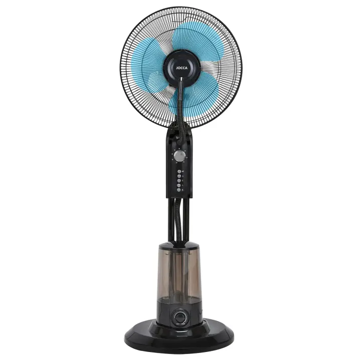 Ventilador con nebulizador Jocca 3 en 1 con oscilación 60°, 3 velocidades, temporizador 60 min, tanque 3,2 L, bajo consumo 75W, diseño silencioso y seguro con aspas de PP, ideal para hogar y oficina en días calurosos – 180 ml/h de nebulización - 1