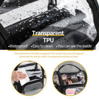 Bolsa De Maquillaje Transparente Organizador De Viaje Para Mujeres Bolsa De Higiene Personal Con Cierre De Cremallera Y Almacenamiento De Hombro - details 3