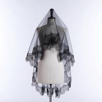 Nueva Llegada Vela De Novia Monolayer Para Mujer Y Niña Color Negro Mantilla De Boda Con Borde De Encaje Traje De Halloween De Cosplay Vestido De Novia Boda 2025 - details 0