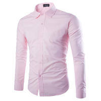 Camisa De Manga Larga Para Hombre En 14 Colores Solidos Estilo Casual Moda Candy Color Para Uso Diario Primavera Y Verano - details 9