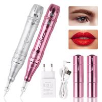 Kit De Maquinaria De Maquillaje Permanente Wireless Con Pluma Micropigmentación Para Tatuaje De Cejas Batería Doble Y 5pcs De Agujas De Tinta - details 0