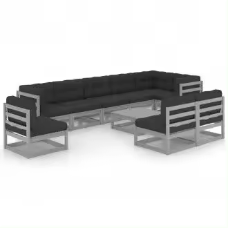 VIDAXL 3076691 juego de muebles para el jardín con un diseño modular de color gris y antracita - 1