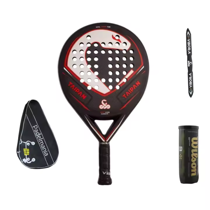 Pala de Pádel  Vibor-a Taipan Classic Edition + Funda Pádel Manía + Protector Vibora + Bote de Pelotas Wilson Premier - 1