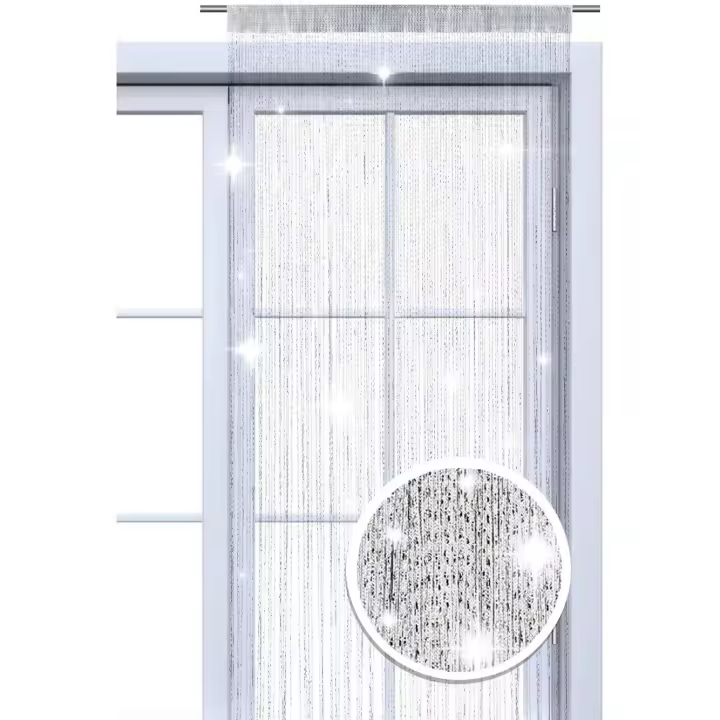 Cortina de Hilos para Puerta de 200*95cm,Lavable, Monocolor, en Muchos Colores - 1