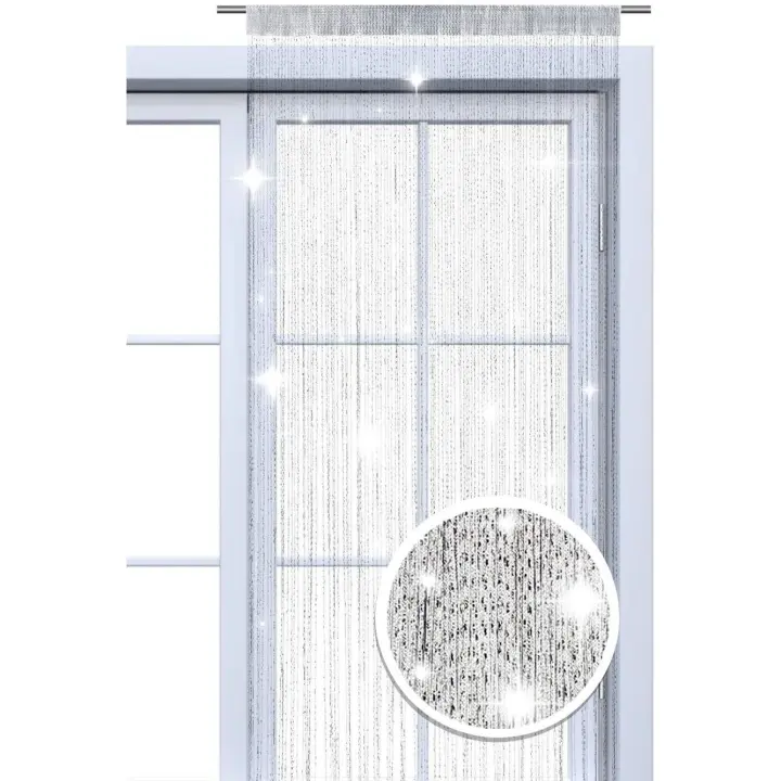 Cortina de Hilos para Puerta de 200*95cm,Lavable, Monocolor, en Muchos Colores - 1