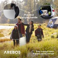 Arebos | Mesa Plegable y 2 Bancos | Mesa Plegable Portatil | Blanco | 7,25 kg por banco | MAX 150 kg | Mesa Plegable Camping - details 17